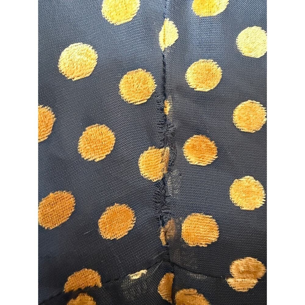 RHODE Dress Black Gold Polka Dot Fall Wedding Guest Cocktail Ruffle - Picture 13 of 13